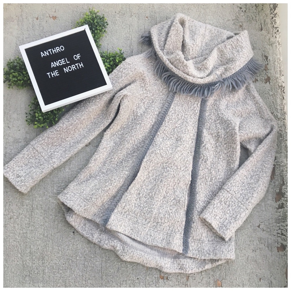 Anthro Angel of the North Fringed Cowlneck Sweater - Picture 1 of 6